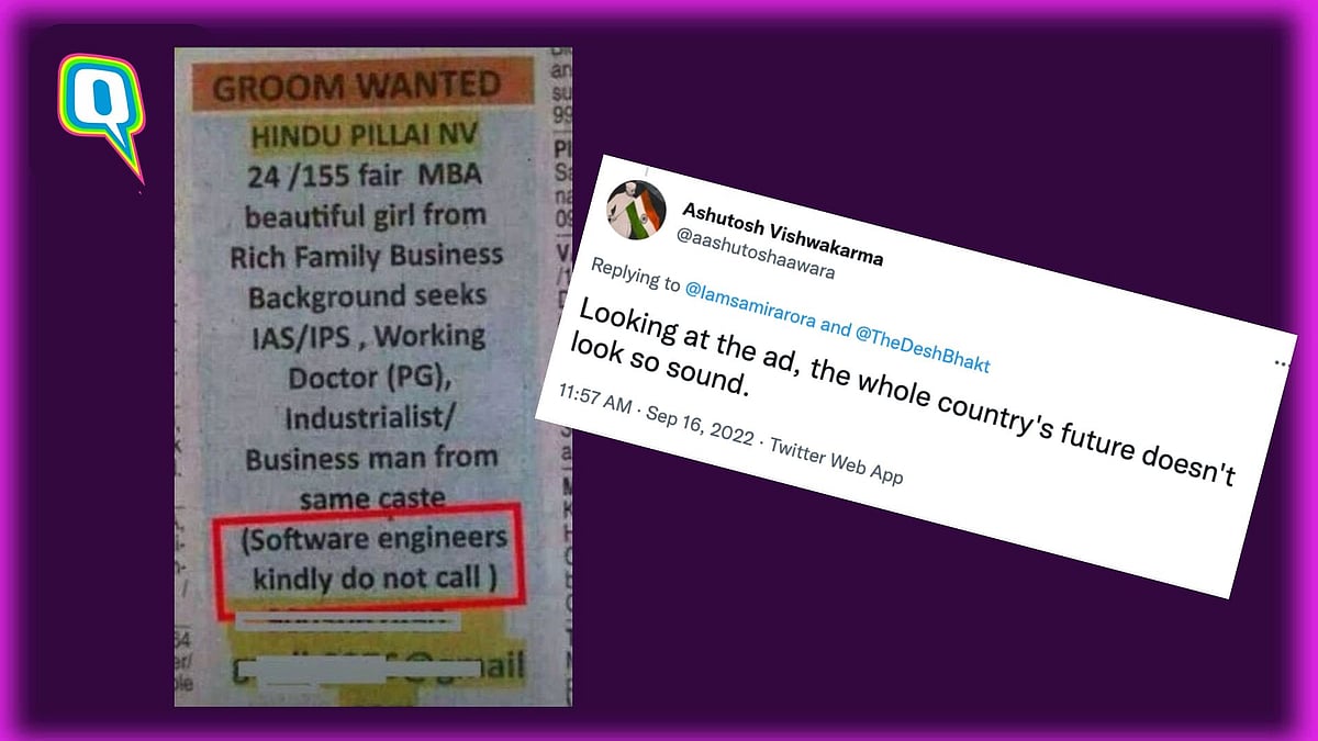 <div class="paragraphs"><p>Matrimonial ad goes viral on Twitter as it asks software engineers to refrain from calling.&nbsp;</p></div>