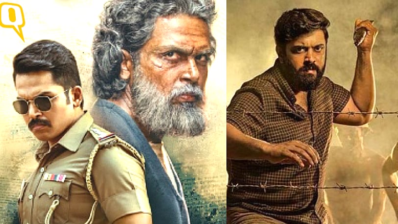 <div class="paragraphs"><p>Film posters of <em>Sardar </em>and <em>Padavettu.</em></p></div>