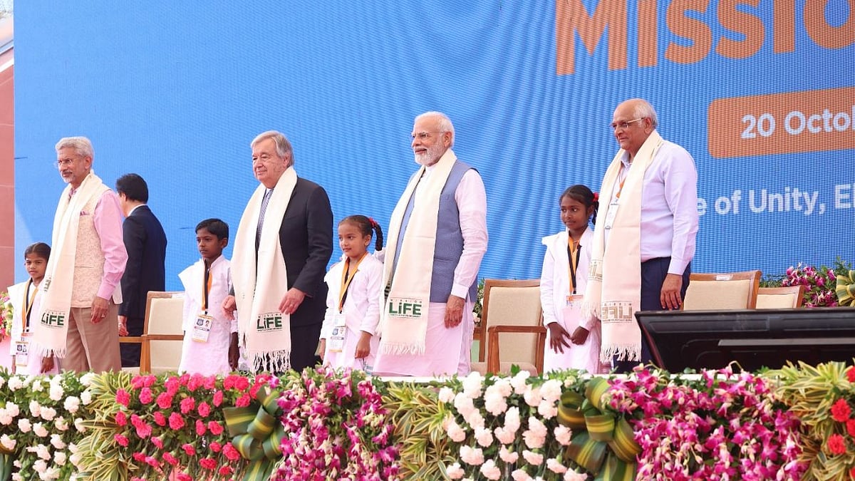 <div class="paragraphs"><p>Prime Minister Narendra Modi attended a bilateral meeting with UN Secretary General Antonio Guterres, and launched Mission Lifestyle for Environment, 'LiFE', in Gujarat's Kevadia on Thursday, 20 October.</p></div><div class="paragraphs"><p></p></div>