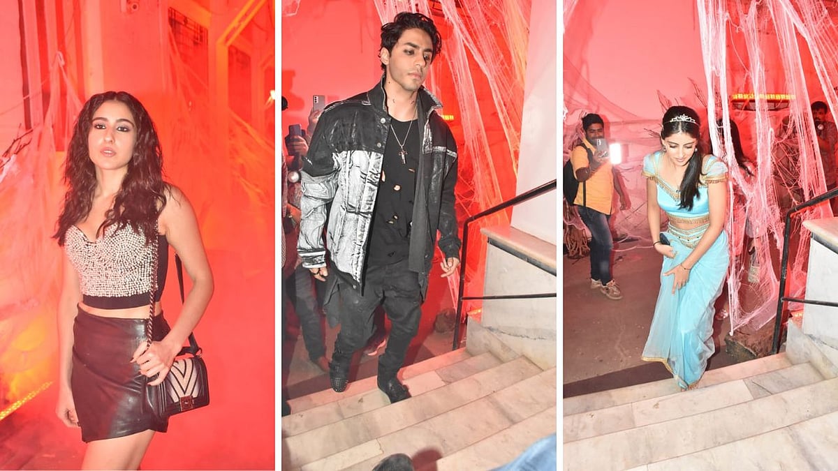 <div class="paragraphs"><p>Sara Ali Khan, Aryan Khan and Navya Nanda attend a Halloween party.</p></div>