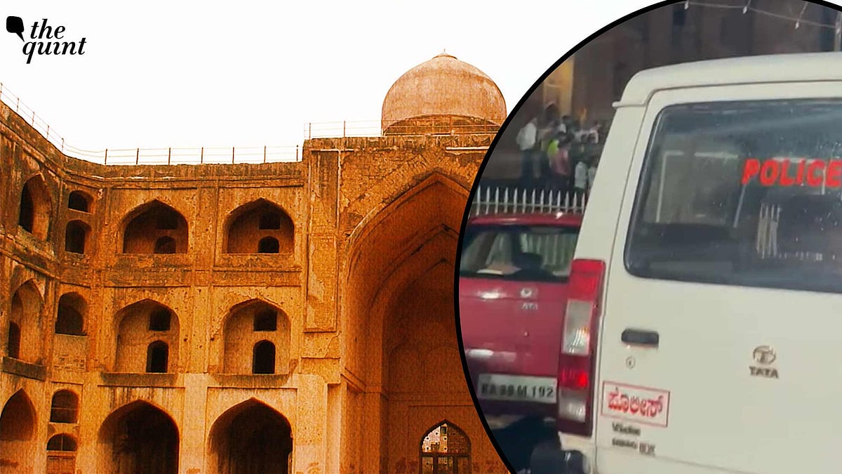 <div class="paragraphs"><p>A mob allegedly entered the premises of Mahmud Gawan Madrasa in Bidar to raise Hindu religious slogans on 6 October 2022. </p></div>