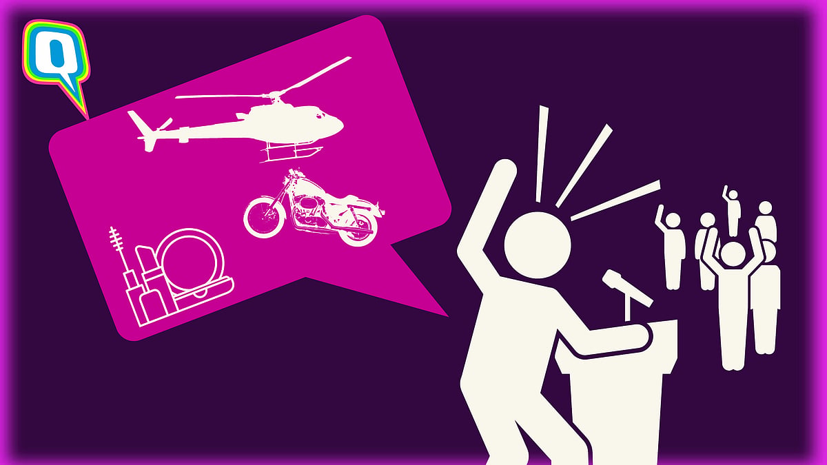 <div class="paragraphs"><p>Man standing for Sarpanch elections makes bizarre promises including helicopter services, free bikes and make up kits. </p></div>