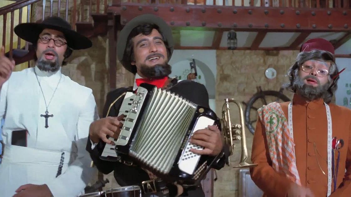 <div class="paragraphs"><p>Amitabh Bachchan, Vinod Khanna and Rishi Kapoor in <em>Amar Akbar Anthony.</em></p></div>