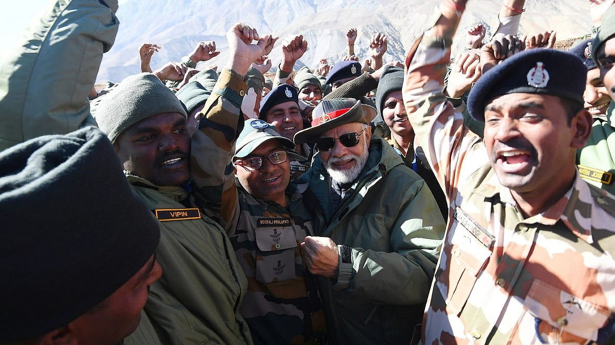 <div class="paragraphs"><p>Prime Minister Narendra Modi celebrating Diwali with Indian Army jawans on Monday, 24 October. </p></div>