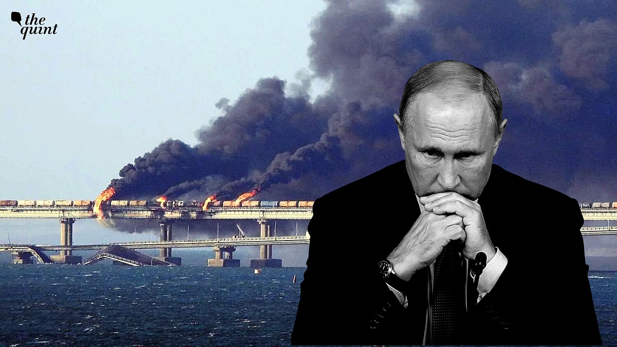 <div class="paragraphs"><p>The 12-mile (19 km) Kerch Strait Bridge linking the <a href="https://www.thequint.com/news/world/ukraine-hits-russian-supply-lines-explosive-attack-crimea-military-base">Crimean Peninsula</a> to Russian mainland was badly damaged by an explosion on Saturday, 8 October. </p></div>