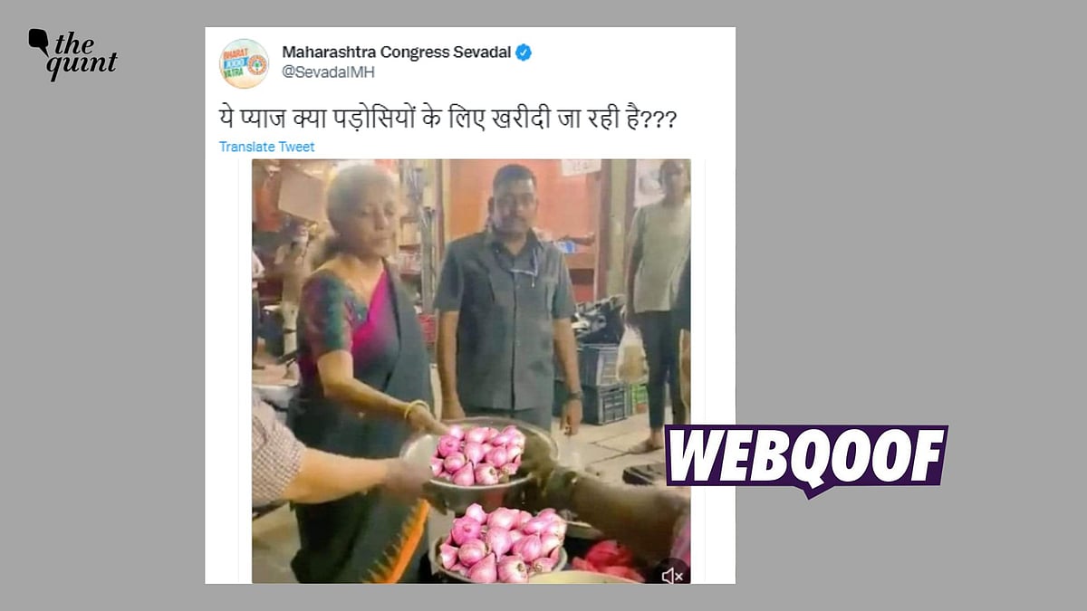 <div class="paragraphs"><p>The claim suggests that the Union Finance Minister was buying onions from a vegetable vendor.</p></div>