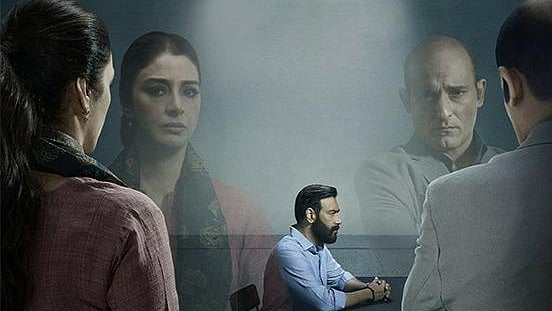 <div class="paragraphs"><p>The poster for<em> Drishyam 2,</em> featuring Ajay Devgn, Tabu, and Akshaye Khanna.</p></div>