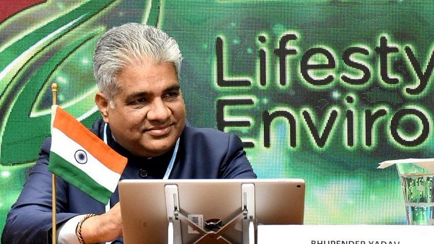 <div class="paragraphs"><p>Union Environment Minister at India Pavilion at COP27 Summit, Egypt.&nbsp;</p></div>