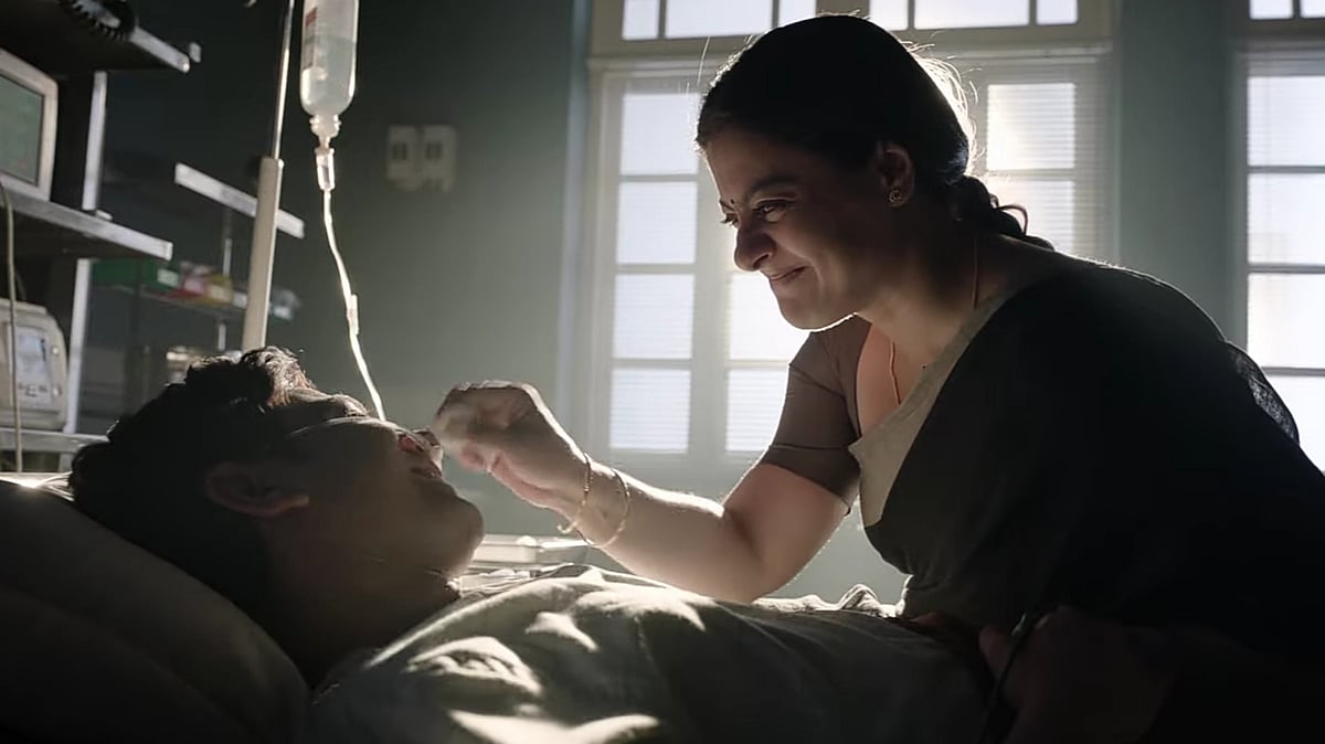 <div class="paragraphs"><p>Kajol and Vishal Jethwa in a still from<em> Salaam Venky.</em></p></div>