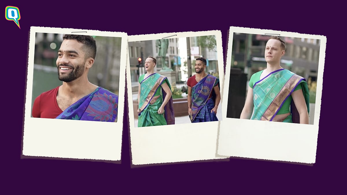 <div class="paragraphs"><p>Chicago Men Go Viral After Wearing Sarees To Indian Friend's Wedding</p></div>