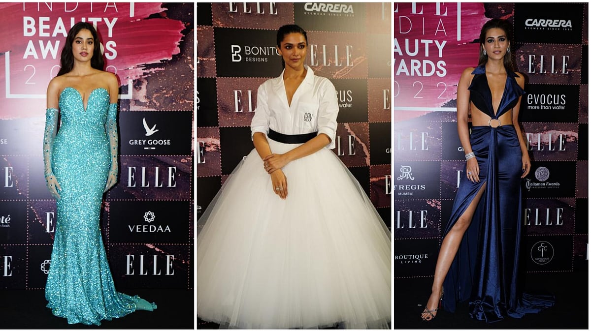 <div class="paragraphs"><p>Janhvi Kapoor, Deepika Padukone, and Kriti Sanon slay at an award show.</p></div>