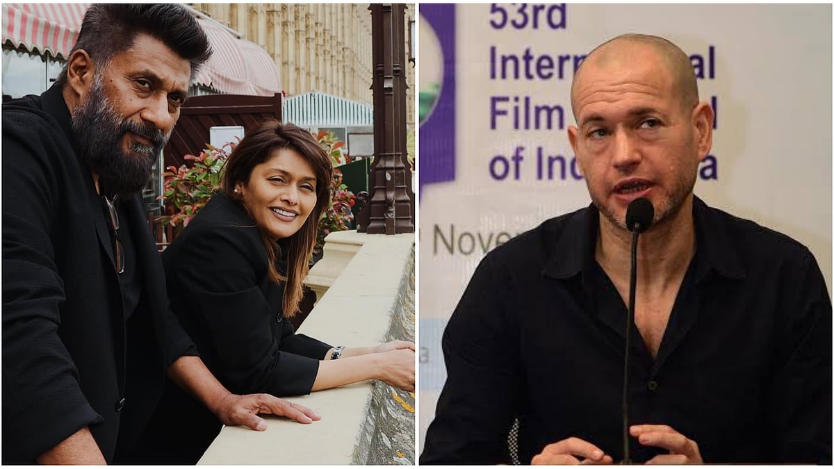 <div class="paragraphs"><p>Vivek Agnihotri and Pallavi Joshi react to Nadav Lapid's remarks on <em>The Kashmir Files</em>.&nbsp;</p></div>