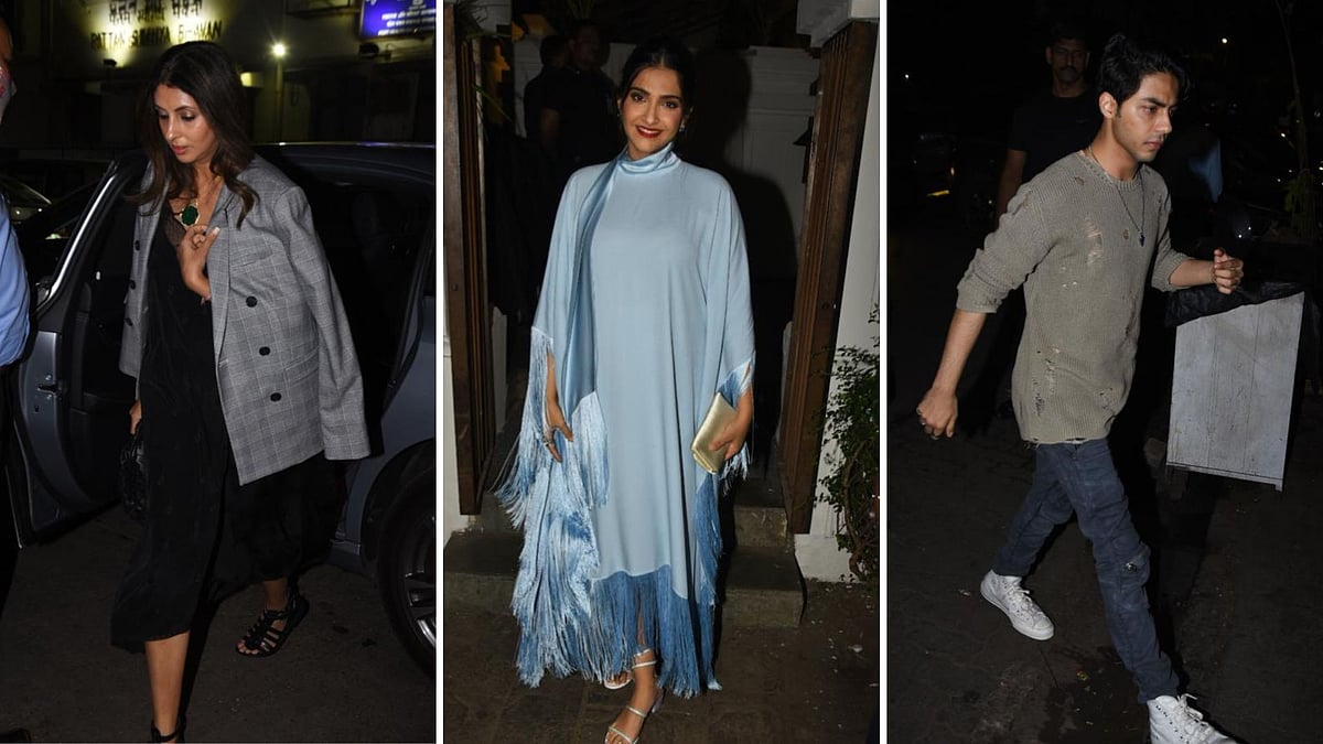 <div class="paragraphs"><p>Shweta Bachchan, Sonam Kapoor and Aryan Khan attend Karan Johar's dinner party.</p></div>