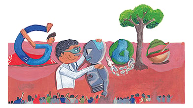 <div class="paragraphs"><p>Google Doodle celebrates the&nbsp;Doodle4Google  winner, Shlok Mukherjee from Kolkata.</p></div>