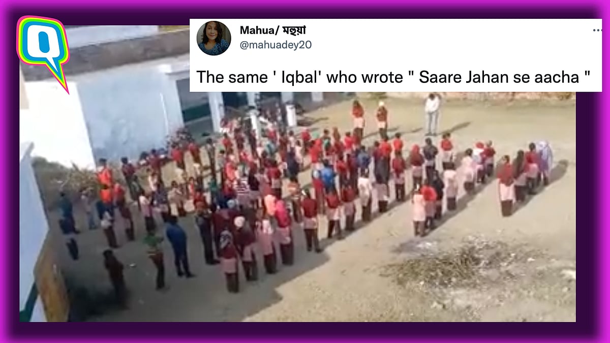 <div class="paragraphs"><p>The students are singing 'Lab pe aati hai dua' in the video.</p></div>