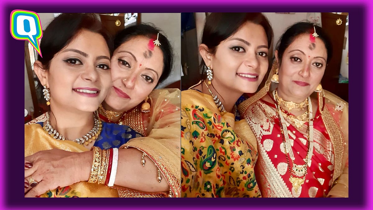 <div class="paragraphs"><p>Moushumi and her daughter Deb at Moushumi's wedding. </p></div>
