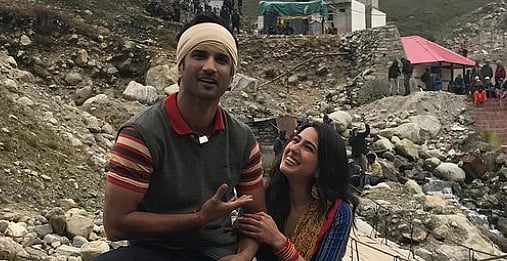 <div class="paragraphs"><p>Sara Ali Khan and Sushant Singh Rajput on the sets of Kedarnath</p></div>