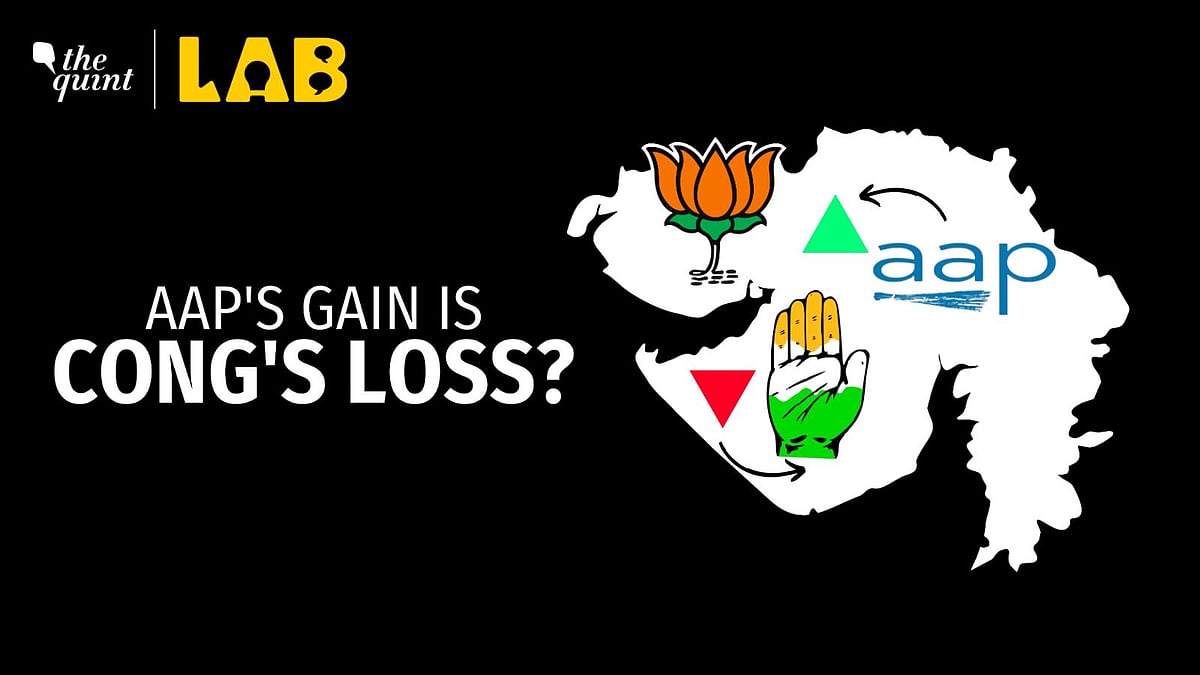 <div class="paragraphs"><p>A detailed analysis of multiple exit polls by <strong>The Quint</strong> shows that the lion's share of AAP's increase in vote share in Gujarat appears to have come at the expense of the Congress rather than that of the BJP.</p></div>