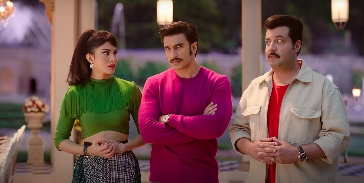 <div class="paragraphs"><p>Jacqueline Fernandez, Ranveer Singh, and Varun Sharma in a still from<em> Cirkus.</em></p></div>