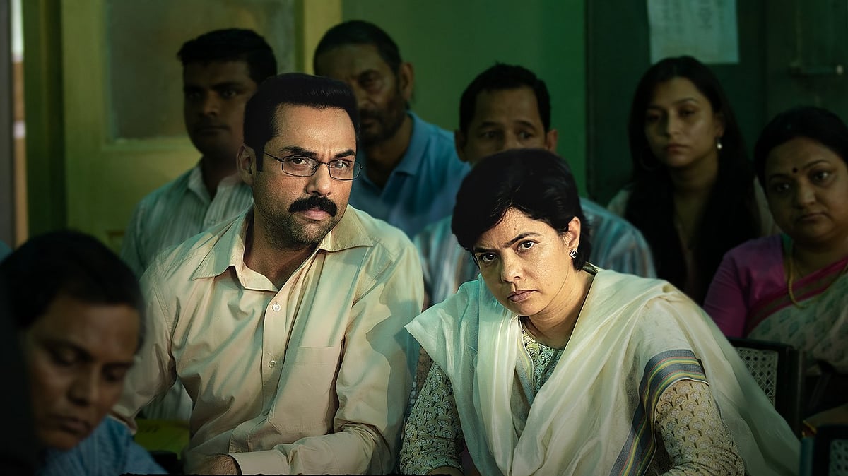 <div class="paragraphs"><p>Abhay Deol and Rajshri Deshpande in the poster for<em> Trial By Fire.</em></p></div>