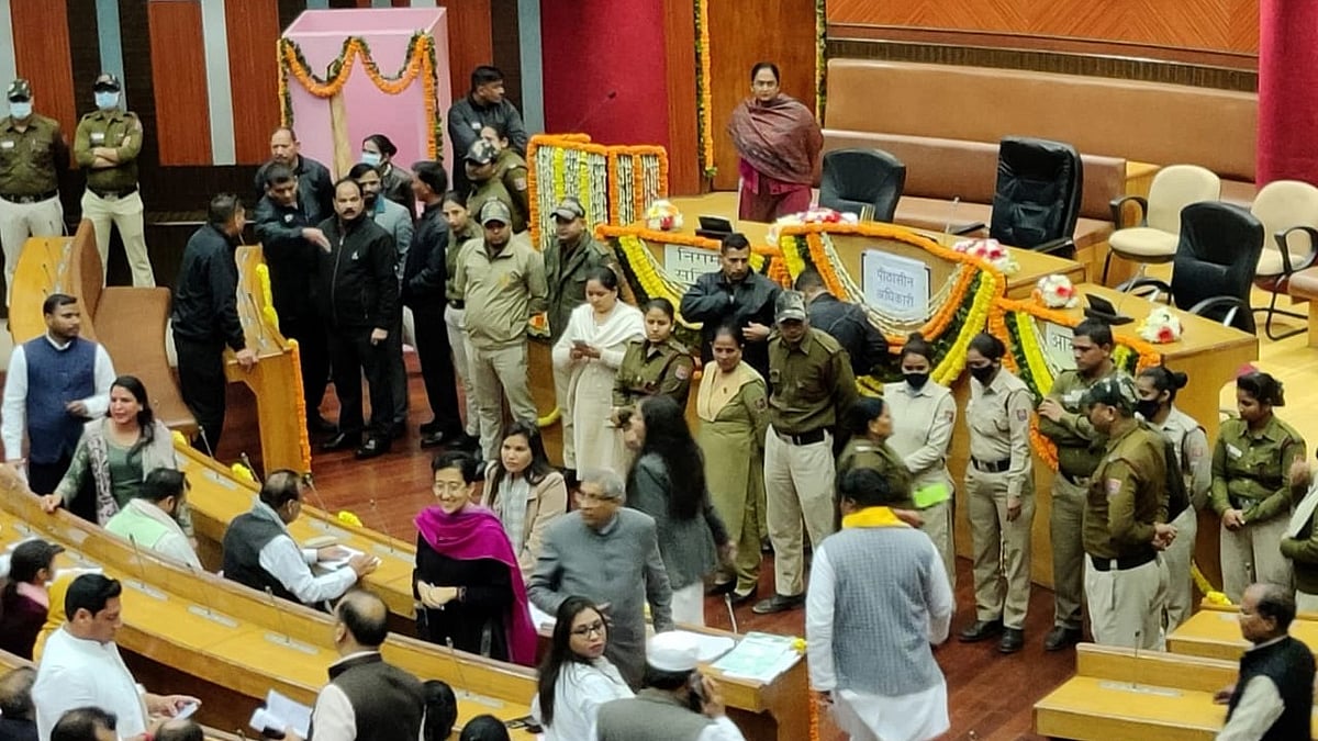 <div class="paragraphs"><p>Security personnel deployed inside the MCD House ahead of the elections for Municipal Corporation of Delhis Mayor, Deputy Mayor and six members of the Standing Committee from the House.</p></div>