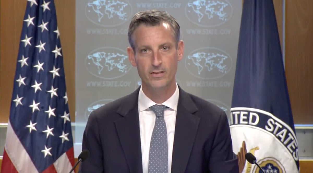 <div class="paragraphs"><p>Screengrab of US State Department spokesperson Ned Price </p></div>