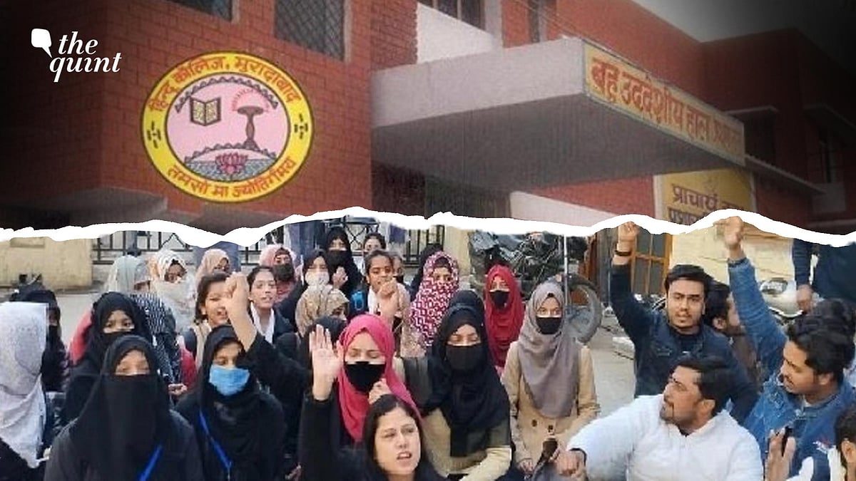<div class="paragraphs"><p>Protests erupted in Moradabad's Hindu college when students were asked to take off their burqa at the gate. </p></div>