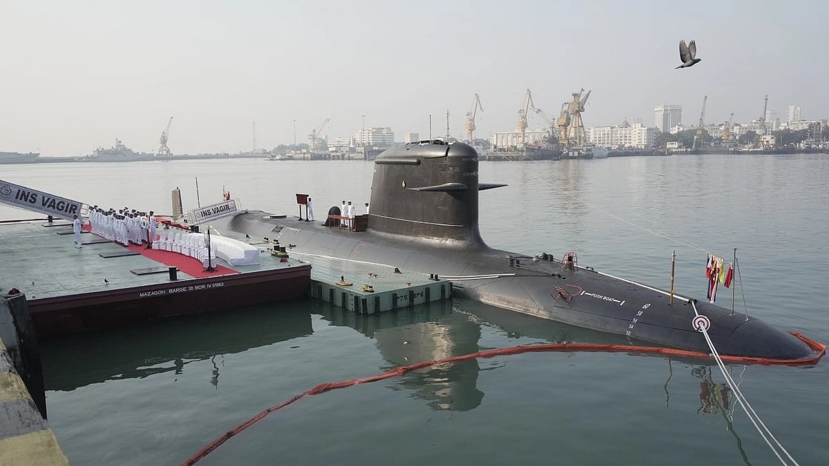 <div class="paragraphs"><p>Mumbai: Naval officers onboard the fifth Kalvari Class submarine INS Vagir during its commissioning ceremony, at the Naval dockyard.&nbsp;</p></div>