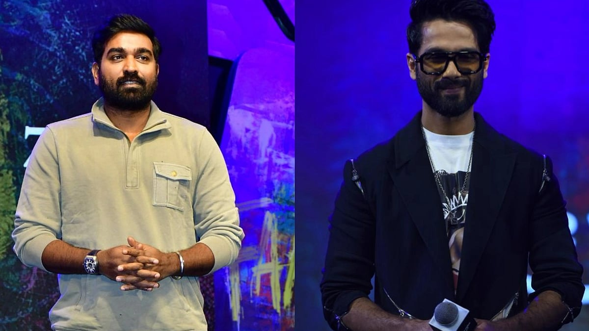 <div class="paragraphs"><p>Shahid Kapoor, Vijay Sethupathi at 'Farzi' trailer launch</p></div>