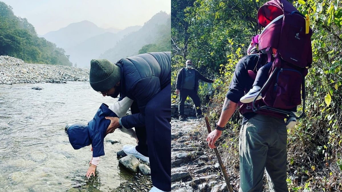 <div class="paragraphs"><p>Anushka Sharma, Virat Kohli & Daughter Vamika Go Trekking In Uttarakhand. </p></div>