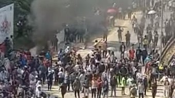 <div class="paragraphs"><p>Screengrab from a video of the APPSC paper leak protest.</p></div>