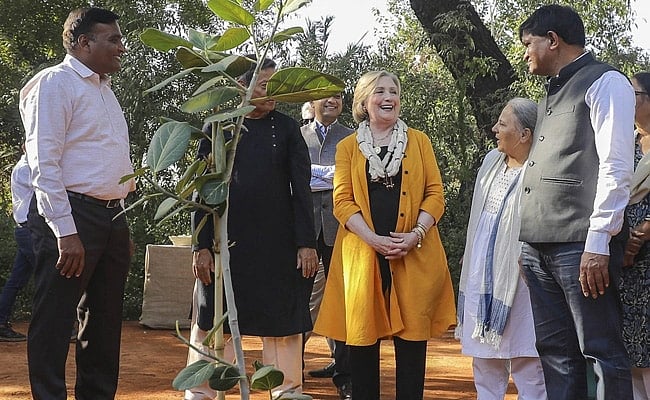 <div class="paragraphs"><p>Former US Secretary of State Hillary Clinton, who is on a two-day visit to Gujarat, announced a 'Global Climate Resilience Fund' of $50 million on Monday, 6 February, to empower women to tackle the effects of climate change.</p></div>