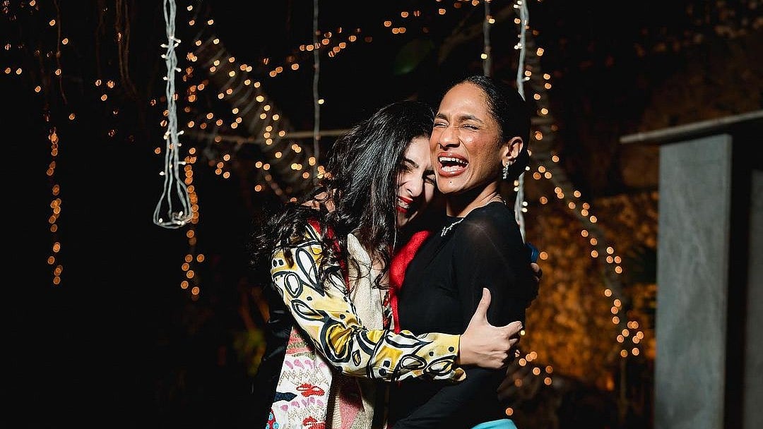 <div class="paragraphs"><p>Masaba and Rhea Kapoor share a hug.</p></div>