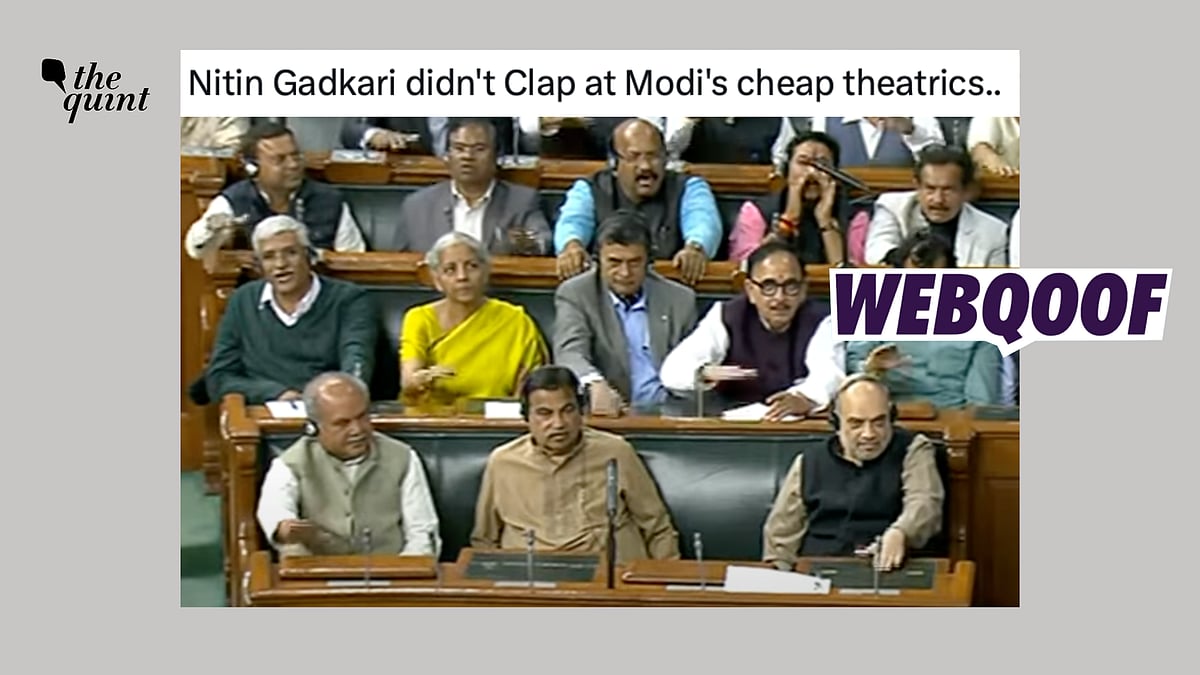 <div class="paragraphs"><p>The edited video is being shared to claim that Nitin Gadkari did not clap during PM Modi's speech.</p></div>