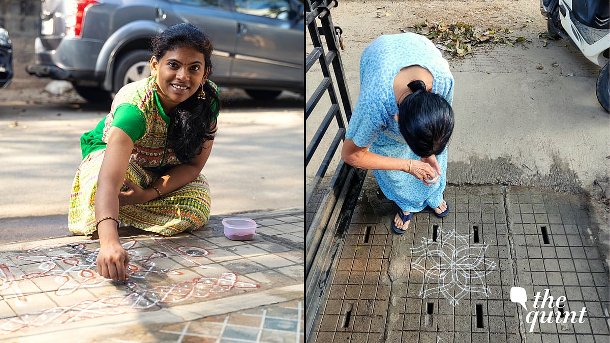 <div class="paragraphs"><p>Nagarathna, 82, who has been following this morning ritual for 70 years, told <strong>The Quint</strong>, "It's called Rangoli - <em>Ranga Wali</em>. <em>Ranga</em> referring to Sri Krishna and <em>Wali</em> means to impress. So it's something we do to impress him."</p></div>