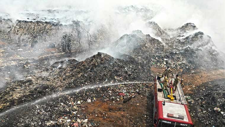 <div class="paragraphs"><p>The fire that broke out at a solid waste dumping yard in Brahamapuram in Kochi, on 2 March, has been brought under control, but toxic fumes continue to have adverse effects on the residents.</p></div>