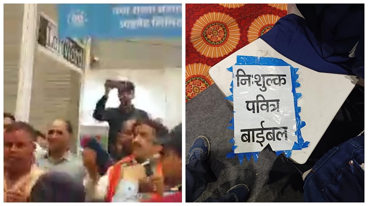 <div class="paragraphs"><p>A screenshot from the purported video and a photo of a torn poster.&nbsp;</p></div>