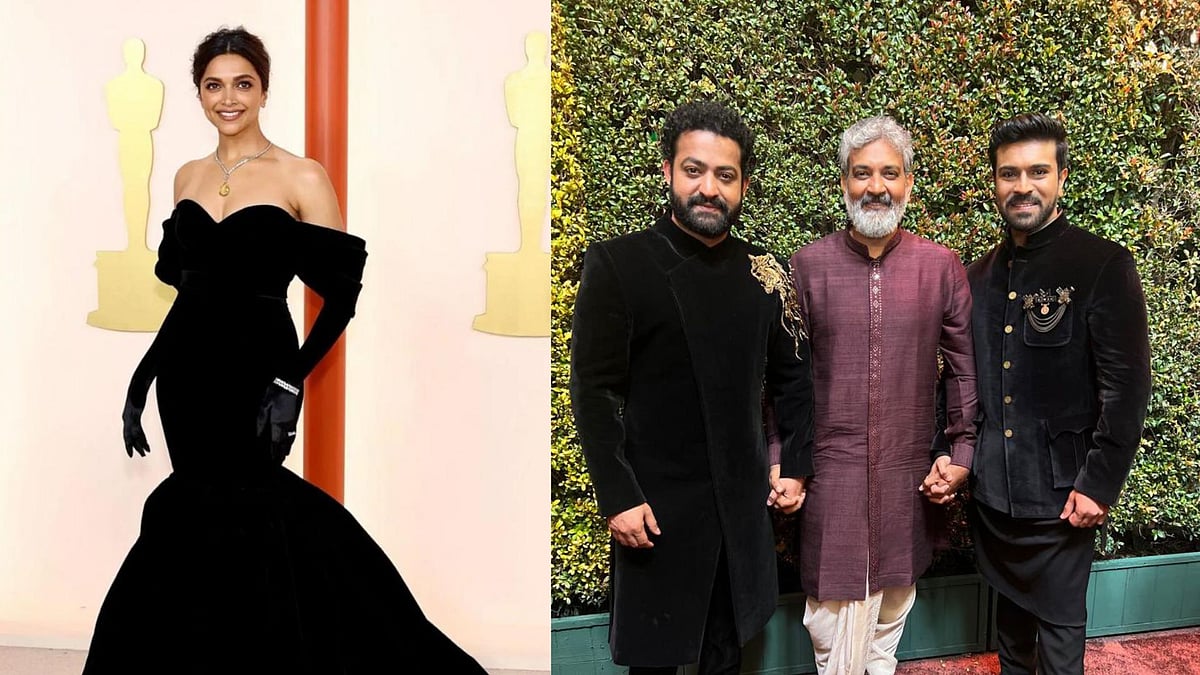 <div class="paragraphs"><p>Deepika Padukone, team <em>RRR</em> at the 95th Academy Awards.</p></div>