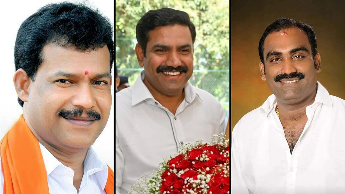 <div class="paragraphs"><p>Sathish Kumpala, BS Yediyurappa's son BS Vijayendra, and Yashpal Suvarna.</p></div>