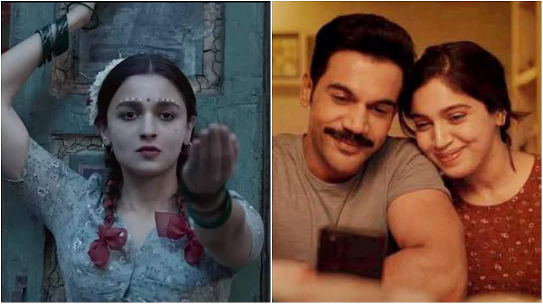 <div class="paragraphs"><p>Stills from<em> Gangubai Kathiawadi</em> (L) and<em> Badhaai Do</em> (R).</p></div>