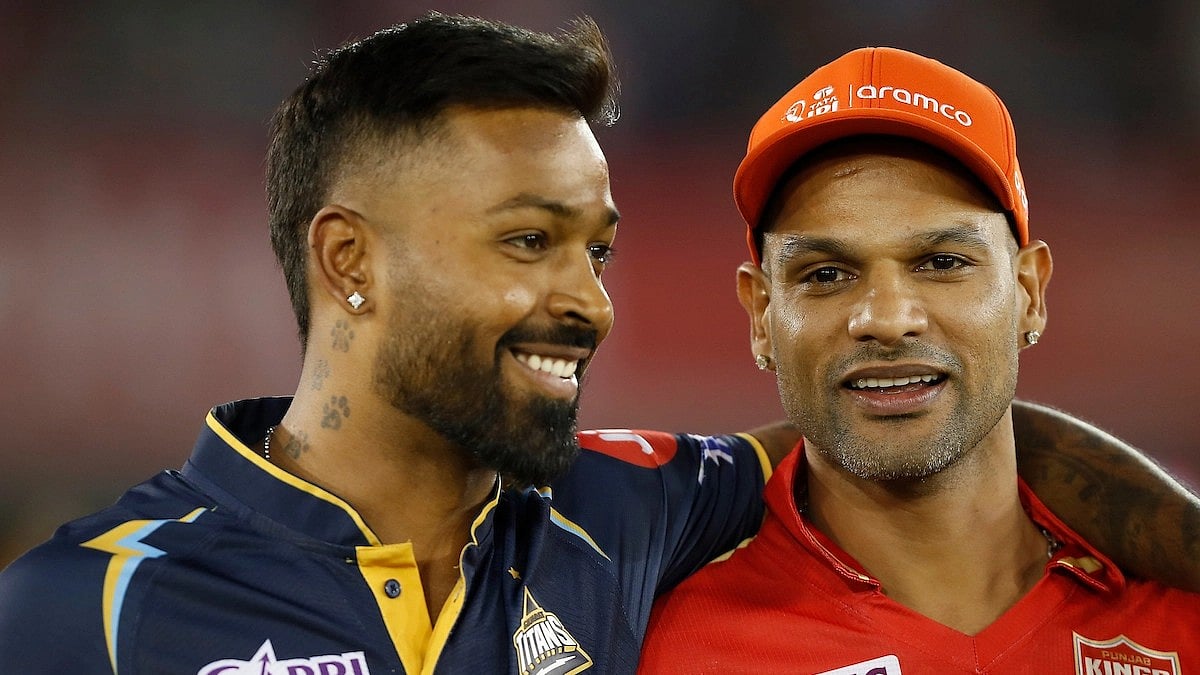 <div class="paragraphs"><p>Hardik Pandya and Shikhar Dhawan, before the starting of the 18th match of the Indian Premier League 2023 between Punjab Kings and Gujarat Titans.</p></div>