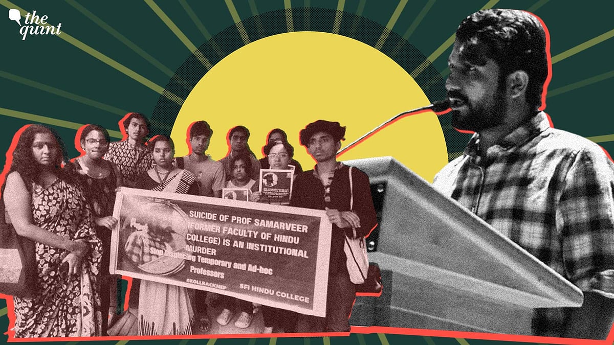 <div class="paragraphs"><p>Fellow professors, students and relatives that spoke to <strong>The Quint</strong> on Thursday, referred to his death as an ‘institutional murder’, claiming that he was ‘distressed’ because of the uncertainty of the job.</p></div>