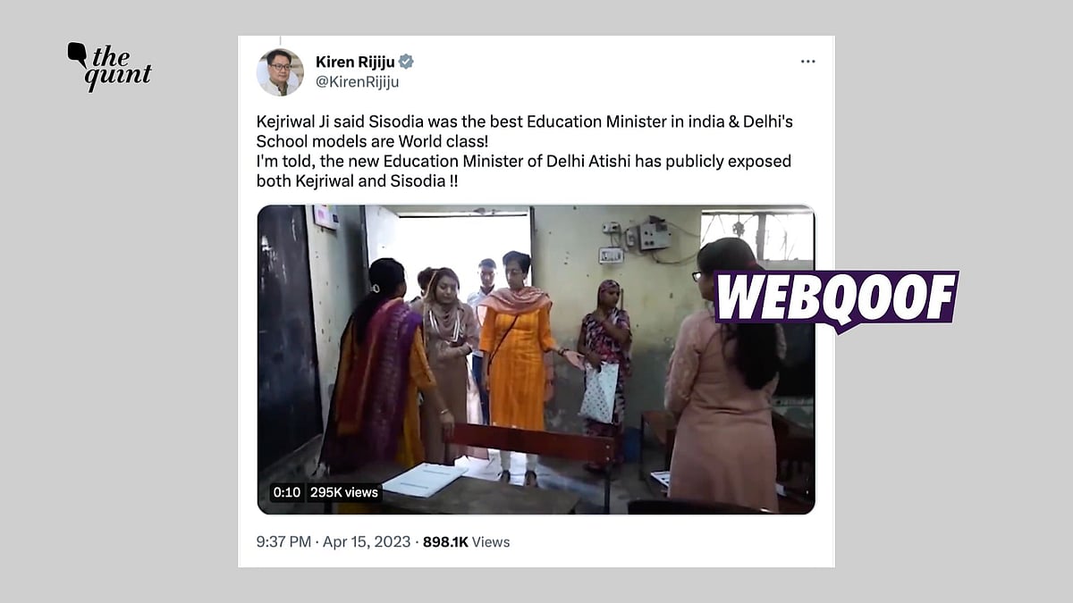 <div class="paragraphs"><p>Rijiju shared a short video to take a dig at the Aam Aadmi Party and Delhi's former education minister Manish Sisodia.</p></div>