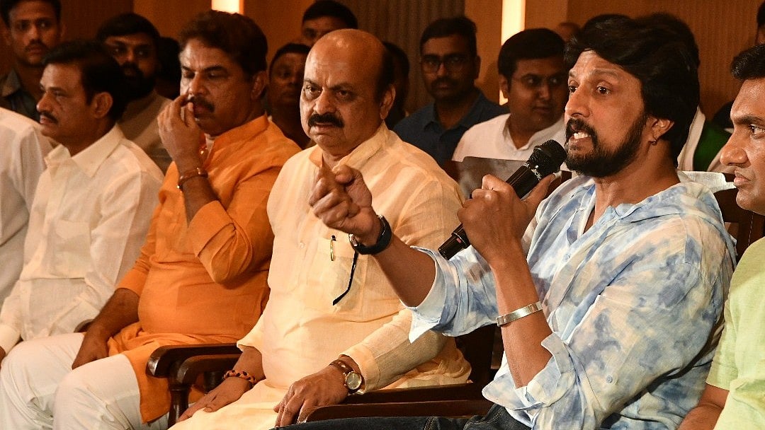 <div class="paragraphs"><p>Kannada actor Kichcha Sudeep wit Chief Minister Basavaraj Bommai.</p></div>