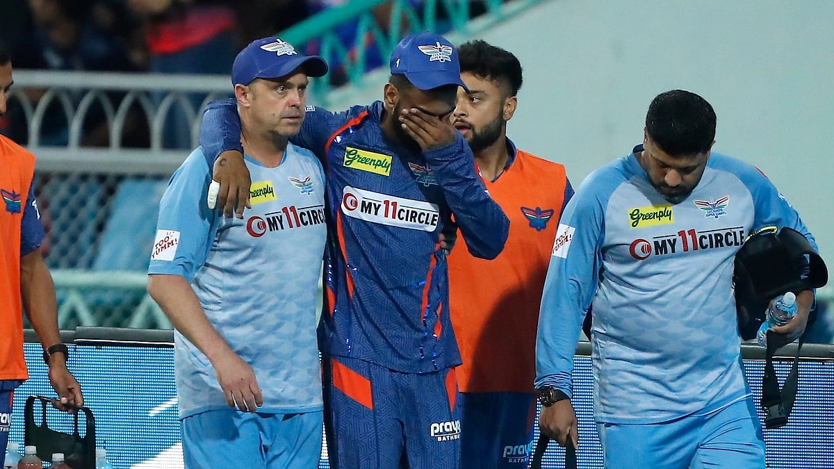 <div class="paragraphs"><p>KL Rahul of Lucknow Super Giants with medical staff during the IPL 2023 match against Royal Challengers Bangalore at the Bharat Ratna Shri Atal Bihari Vajpayee Ekana Cricket Stadium, Lucknow, on the 1st May 2023</p></div>