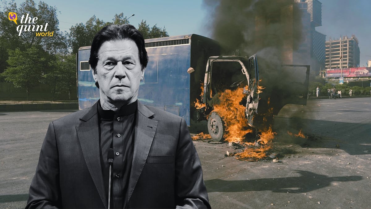 <div class="paragraphs"><p>Islamabad: Former prime minister of Pakistan and Pakistan Tehreek-e-Insaf chief Imran Khan being arrested by paramilitary Rangers from outside the Islamabad High Court, where he was present for a hearing of a corruption case in Islamabad on Tuesday, 9 May.</p></div>