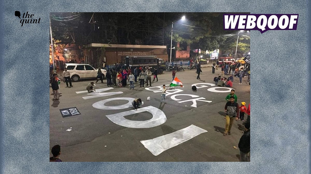 <div class="paragraphs"><p>The photo shows graffiti reading 'Go Back Modi' on the streets of Kolkata, West Bengal.</p></div>