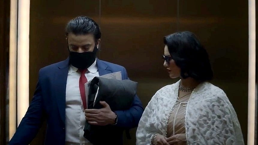 <div class="paragraphs"><p>Rahul Bhat and Sunny Leone in a still from the teaser.</p></div>
