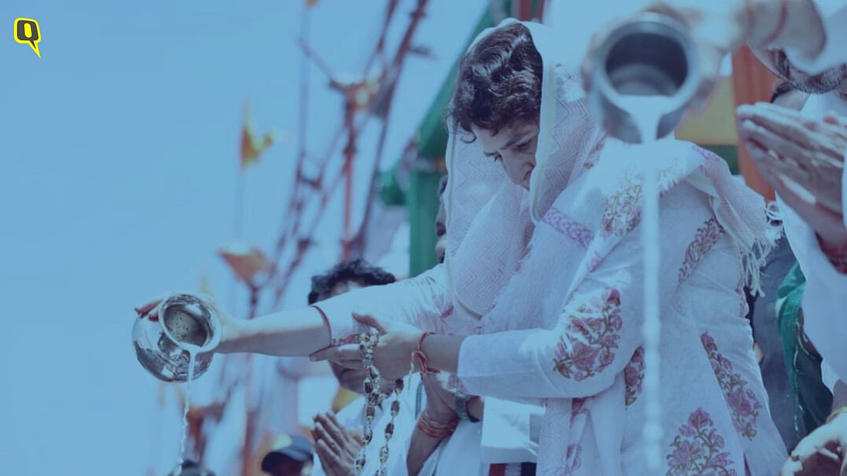 <div class="paragraphs"><p>Priyanka Gandhi takes part in a ceremony at the Narmada river in Jabalpur, Madhya Pradesh.</p></div>