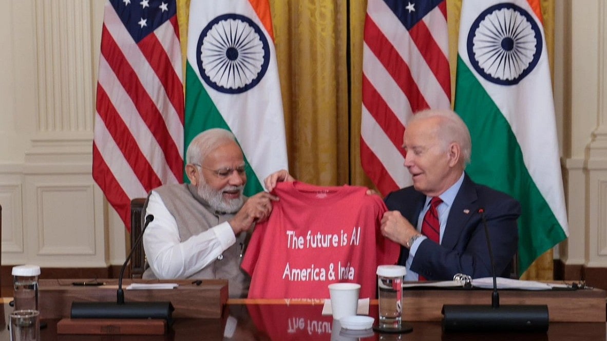 <div class="paragraphs"><p>On his last day of the visit, PM Modi held interactions with select CEOs, professionals and other stakeholders in a 'tech handshake event'.</p></div>